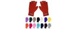 Adults Plain Knitted Fingerless Gloves with Woven Label