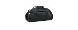Leather Weekender Duffle Bag - Black