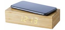 Bamboo wireless charger and clock Rosie