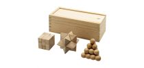 Brainiac 3-piece wooden brain teaser set
