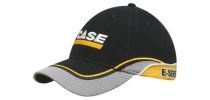 Brushed Heavy Cotton Cap with Mesh Peak and Crown Indent, Embroidered Trim and Piping