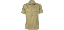 Cotton Drill Close Front Work Shirt - Short Sleeve