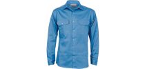 Cotton Drill Work Shirt With Gusset Sleeve - Long Sleeve
