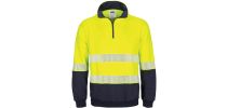 HIVIS Segment Taped 1/2 Zip Fleecy Windcheater