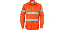 HiVis D/N Drill Shirt With CSR R/Tape - Long Sleeve