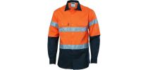 HiVis D/N 2 Tone Drill Shirts with CSR R/Tape - Long Sleeve