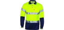 HiVis D/N Cool Breathe Polo Shirt With CSR R/Tape - Long Sleeve