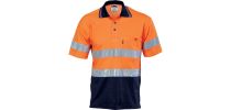 Hi Vis Two Tone Cotton Back Polos with Generic R.Tape - Short Sleeve
