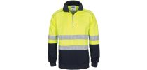 HiVis 1/2 Zip Fleecy with Hoop Pattern CSR Reflective Tape