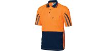 HiVis Cool-Breathe Printed Stripe Polo - Short Sleeve