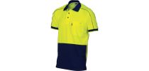 HiVis Cool-Breathe Double Piping Polo - Short Sleeve