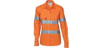 Ladies HiVis Cool-Breeze Cott on Shirt with 3M R/Tape - Long sleeve