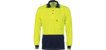 HiVis Two Tone Cool Breathe Polo Shirt, Long Sleeve