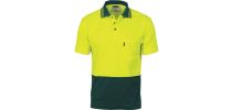 Cotton Back HiVis Two Tone Fluoro Polo - Short Sleeve