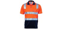 Cotton Back HiVis Two Tone Polo Shirt with CSR R/ Tape - Short sleeve