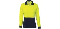 Ladies HiVis Two Tone Polo Shirt - Long Sleeve