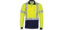 Hivis D/N Cool-Breathe Polo Shirt With Cross Back R/Tape - Long Sleeve