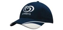 Brushed Heavy Cotton Cap with Mesh Inserts on Peak