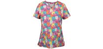 Ladies Scrub Top Printed