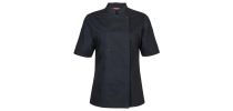 Ladies Short Sleeve Snap Button Chef Jacket