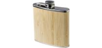Stainless Steel And Bamboo Hip Flask Hayden