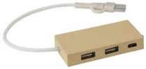 Aluminium And Recycled Paper USB hub Paulo