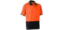Hi Vis Polyester Mesh Polo - Orange/Navy