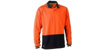 Hi Vis Polyester Mesh Modern Fit Polo - Orange/Navy