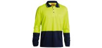 Hi Vis Polo Traditional Fit Shirt - Yellow/Navy