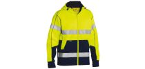 Taped Hi Vis Fleece Hoodie - Yellow/Navy