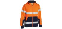 Taped Hi Vis Fleece Hoodie - Orange/Navy