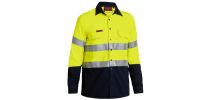 TenCate Tecasafe® Plus 580 Taped Hi Vis Lightweight FR Vented Shirt - Yellow/Navy