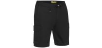 Stretch Cotton Drill Cargo Short - Black