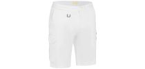 Stretch Cotton Drill Cargo Short - White