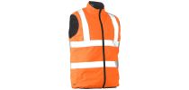 Taped Hi Vis Reversible Puffer Vest - Orange