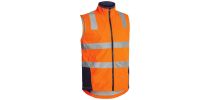 Taped Hi Vis Soft Shell Vest - Orange/Navy