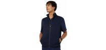 Mens Textured Fleece Zip Front Vest
