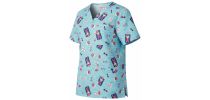 Festive Santa Pool Party Scrub Top