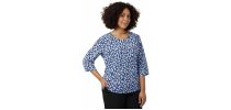 Petal Print 3/4 Sleeve Top