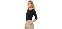 Matt Jersey Boat Neck 3/4 Sleeve Top