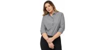 Cotton Chambray Long Sleeve Relaxed Shirt