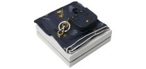 Set Victoire Navy (key Ring & Silk Scarf)