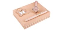 Set Cacharel Pink (rollerball Pen, Key Ring & Watch)