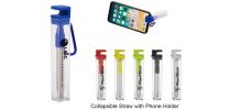 Collapsible Straw in Phone Holder