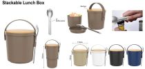 Lunch box With Fork And Bamboo Lid