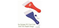 Ice Scrapper with Cart Coin and Tyre Depth Gauge