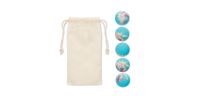 Effervescent bath bombs in cotton pouch