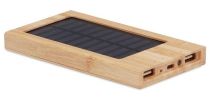 Solar Power Bank In Bamboo Casing