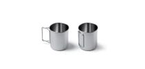 Stainless steel mug with folding handles