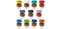 16oz/535ml Clear Plastic Karma Kup Cork Band Plastic Flip Lid